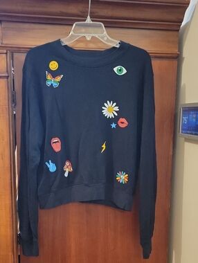 Lauren Moshi | Spalding Retro Elements Sweatshirt Black - Women's Size Small